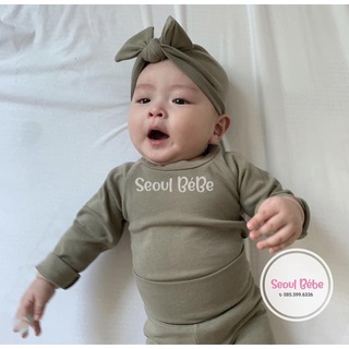 Bộ bodysuit basic cho bé đủ size bst Peekaboo made in Korea