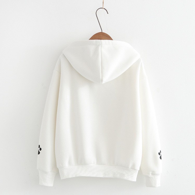Áo khoác hoodie nữ Mẫu Mèo mũi đỏ hình in siêu đẹp