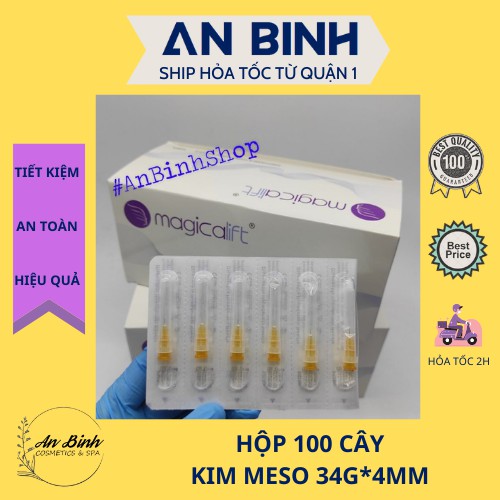 (Q1-HCM) Hộp Kim Meso 34G-4mm Magicalift | Hộp Kim Tiêm Dưỡng Chất 34G (100 cây)