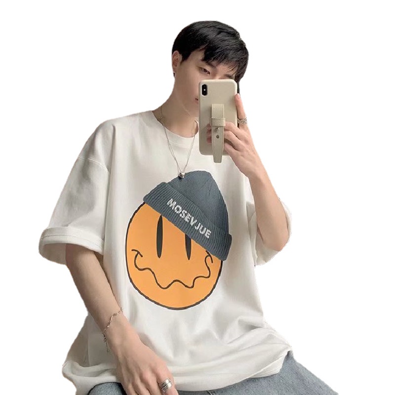 Áo Thun Tay Ngắn Dáng Rộng In Chữ Phong Cách Hip Hop Hàn Quốc Thời Trang Mùa Hè Cho Nam Size M-5XL