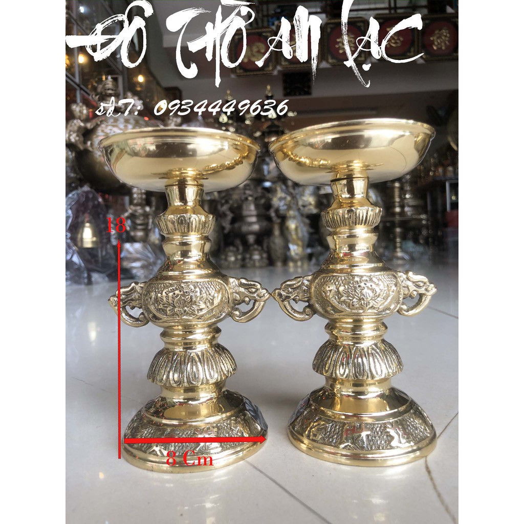 Chân Cắm Nến Có Tay Cầm Cao 15cm - Đồ Phong Thủy Cao Cấp