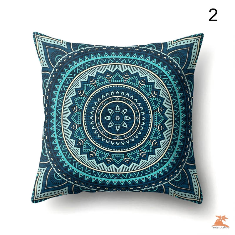 Vỏ Gối Vuông 45x45cm In Họa Tiết Phong Cách Bohemian