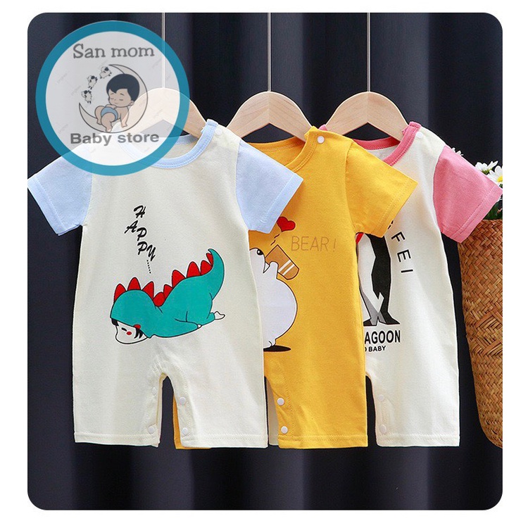 Đồ Cho Trẻ Sơ Sinh, Body Đùi Ngắn Tay Cho Bé Sơ Sinh, 100% Cotton, Họa Tiết Dễ Thương Cho Bé Từ 0 Tới 18 Tháng Tuổi