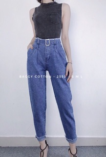 Quần baggy đai khuy
