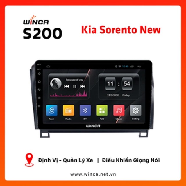 MÀN HÌNH XE HƠI ANDROID WINCA S200 ĐÃ BAO GỒM MẶT DƯỠNG