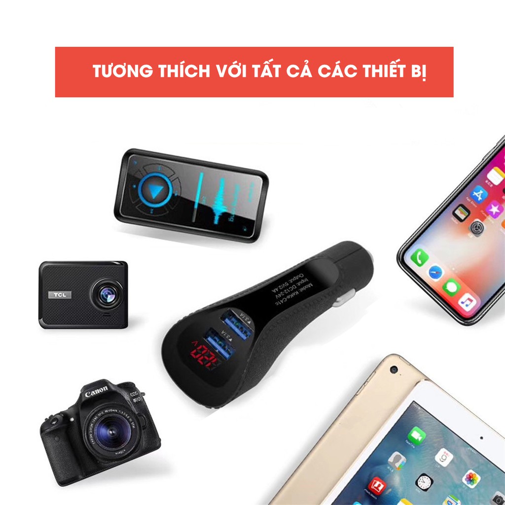 🌟 1 ĐỔI 1🌟Tẩu Sạc Nhanh, Tẩu Sạc Cho Xe Hơi, Oto T-Rex Gear stick 2 Đầu USB