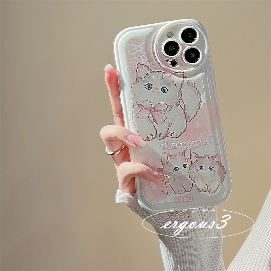 Ốp Điện Thoại Mềm Họa Tiết Mèo Hoạt Hình Bảo Vệ Máy Ảnh Cho iPhone 14 13 12 11 Pro Max SE2020 X XR Xs Max 7 8 Plus