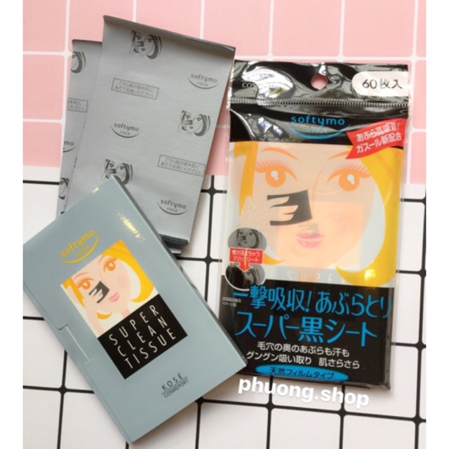 (sỉ lẻ) Giấy thấm dầu Kose 60 tờ