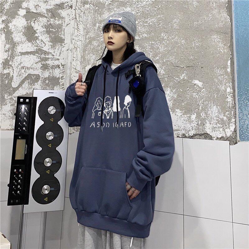 Áo Hoodie Tay Dài Unisex Nỉ Bông Hoạ Tiết ASDD ICAFD(ODER 2 NGÀY)
