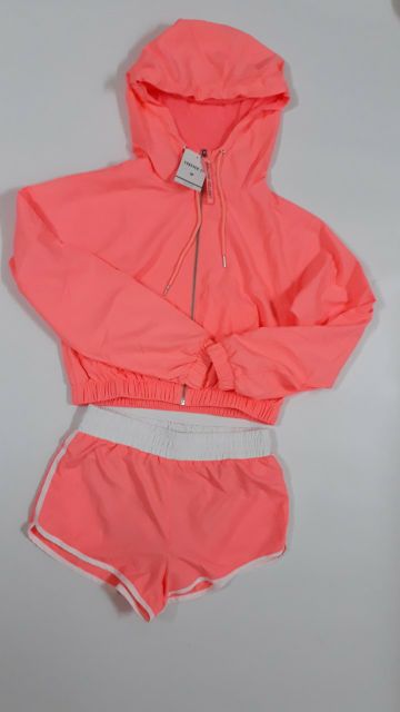 Set Áo khoác thể thao nữ F21 gồm áo khoác và quần - Áo khoác dù Active Hooded Zip Front Windbreaker F21 VNXK