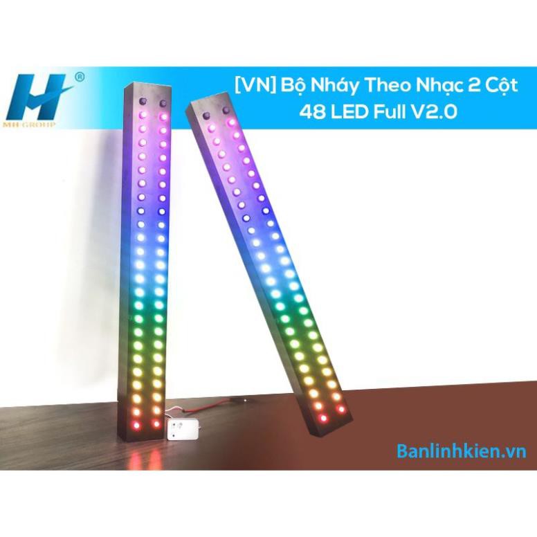 [Siêu rẻ] Combo Bộ Nháy Theo Nhạc 2 CỘT  48 LED Full V2.0