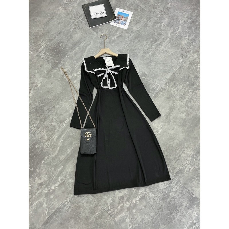 Váy Xuông Cổ Ren sang chảnh