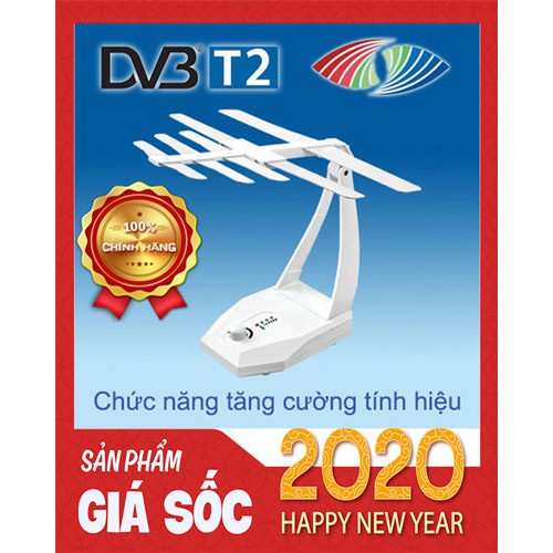 AngTen Tivi DVB T2 thông minh thu sóng 100 dặm - ăng ten TV kỹ thuật số Trong nhà ngoài trời