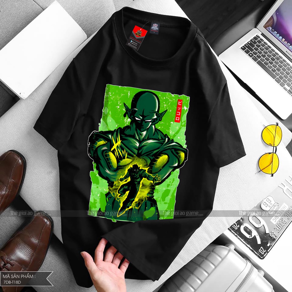 Áo Goku Piccolo T18 Mới, Áo thun Unisex Nam Nữ Son Goku 7 Viên Ngọc Rồng Dragon Ball Có size nhỏ cho bé Thegioiaogame