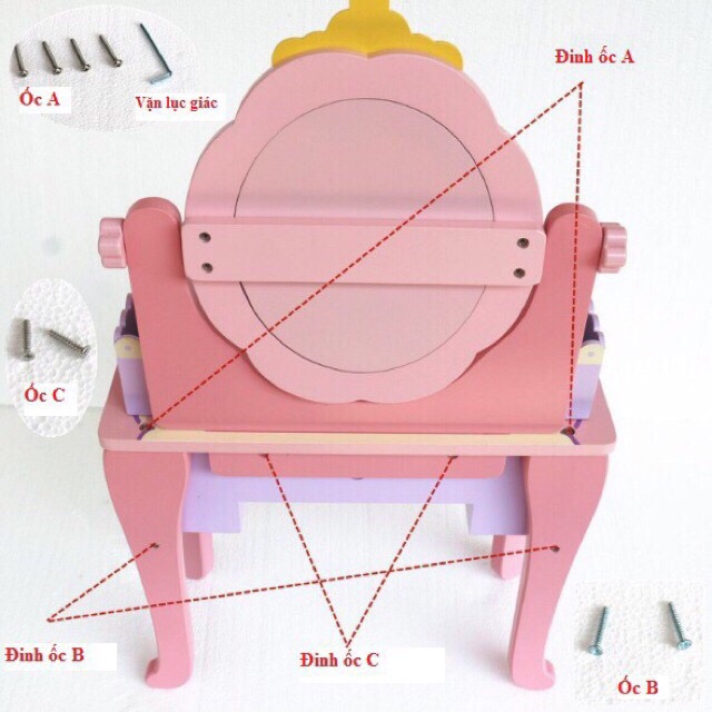 Đồ chơi Bàn Trang Điểm Công Chúa Kèm Ghế Mother Garden Xuất Nhật