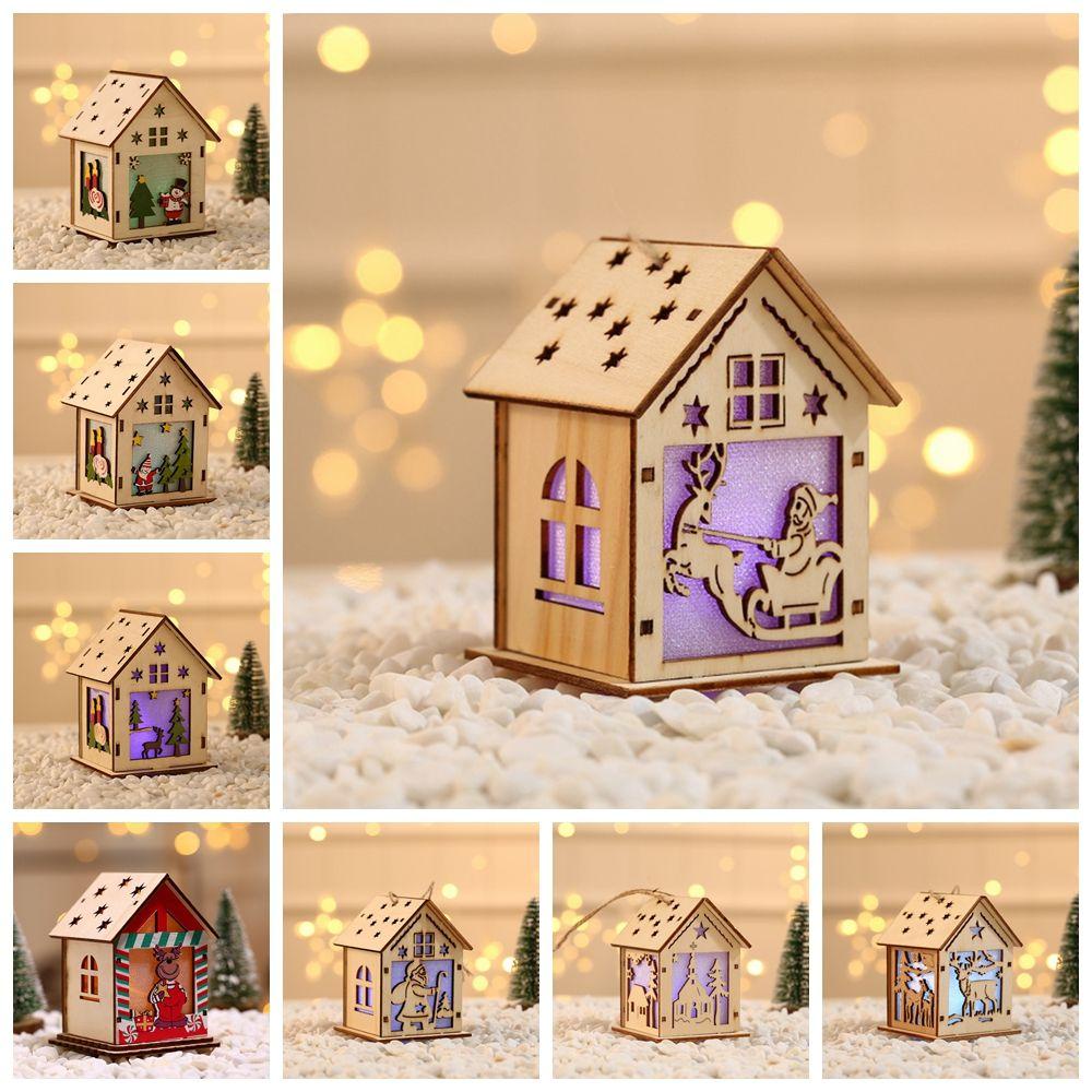 Nhà Gỗ Phát Sáng Trang Trí Giáng Sinh