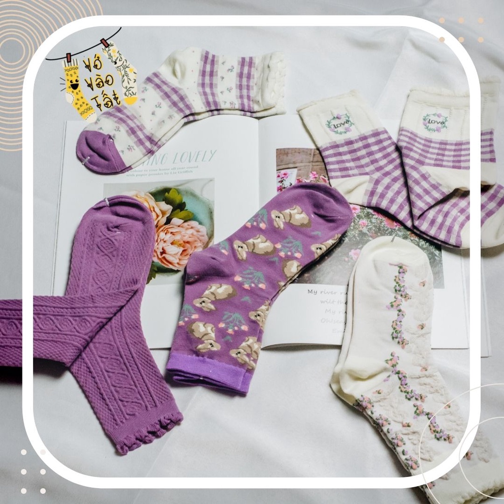 TẤT VỚ CỔ CAO TÍM NỮ TÍNH