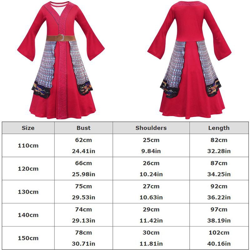 Đầm Hoá Trang Công Chúa Mulan Cho Bé