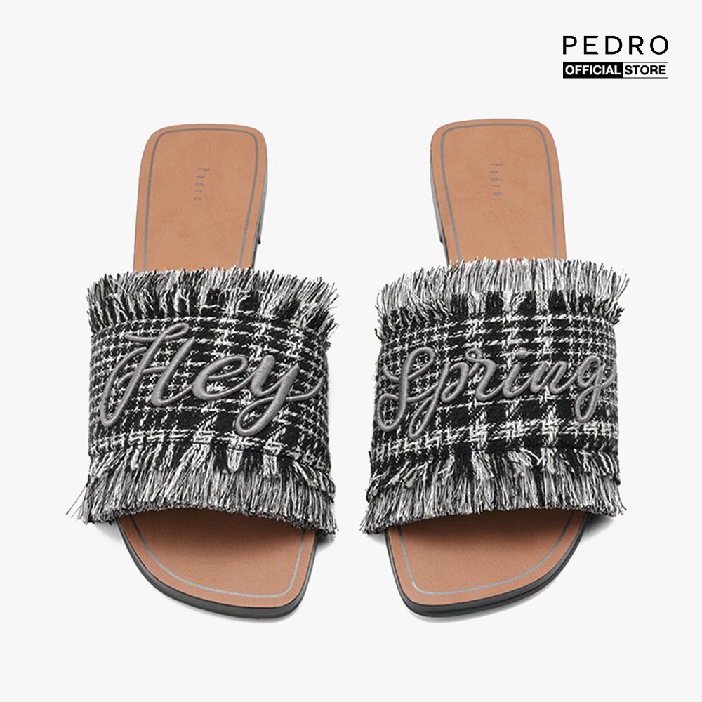 PEDRO - Dép nữ Retro Woven Plaid Letter Flat PW1-66300032-01