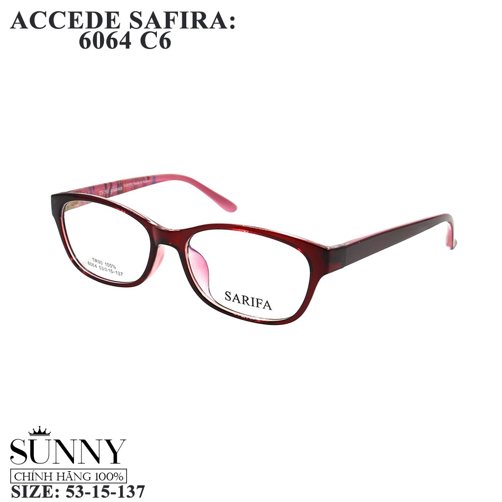 (Hàng chính hãng) Gọng kính nam nữ Accede Safira 6064  màu sắc thời trang