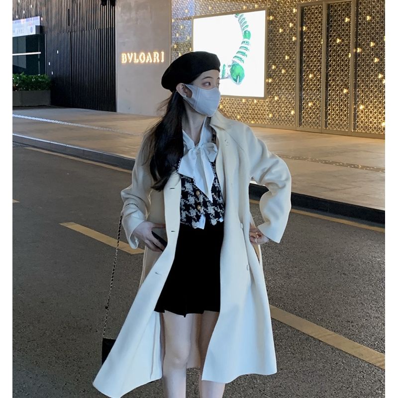Set đồ gồm chân váy áo và áo khoác cardigan thời trang cao cấp cho nữ