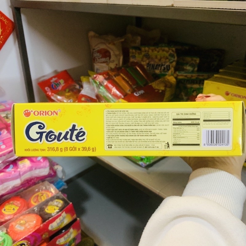 Bánh quy mè Goute/Gouté Orion hộp 316,8g thơm giòn