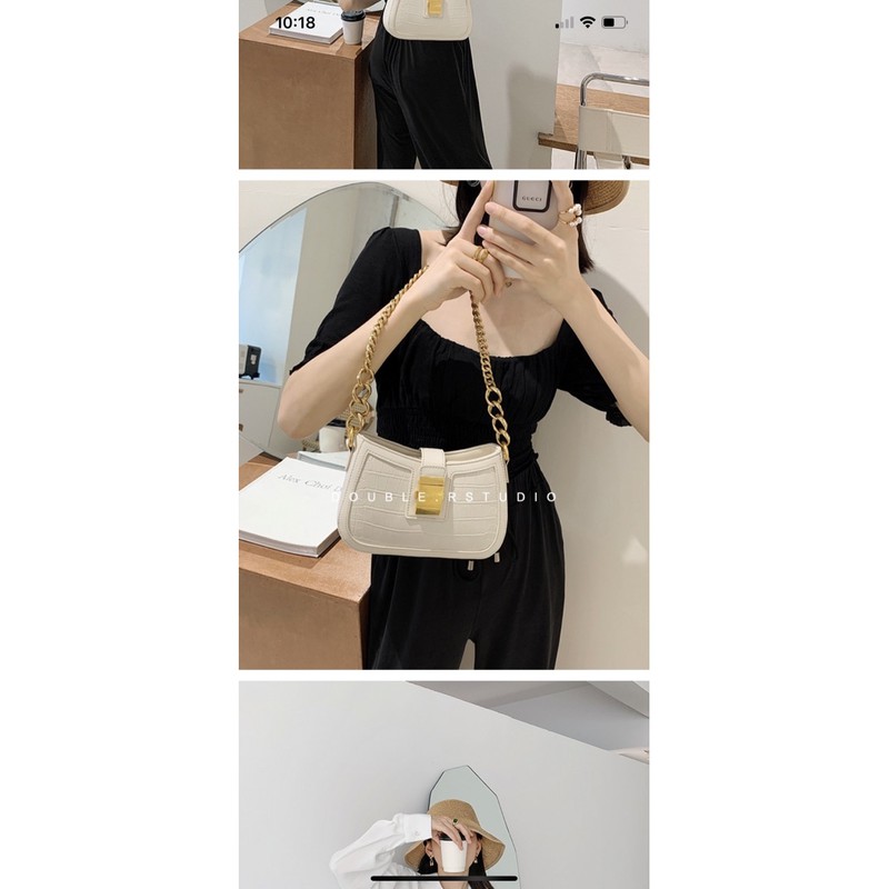 TÚI KẸP NÁCH KHOÁ VUÔNG ĐẸP (CÓ DÂY ĐEO CHÉO) | BigBuy360 - bigbuy360.vn