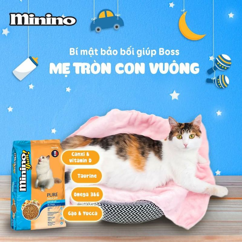 [MININO YUM HẢI SẢN] [350GR] Thức ăn hạt cao cấp Minino Yum cho mèo mọi lứa tuổi - Vị hải sản