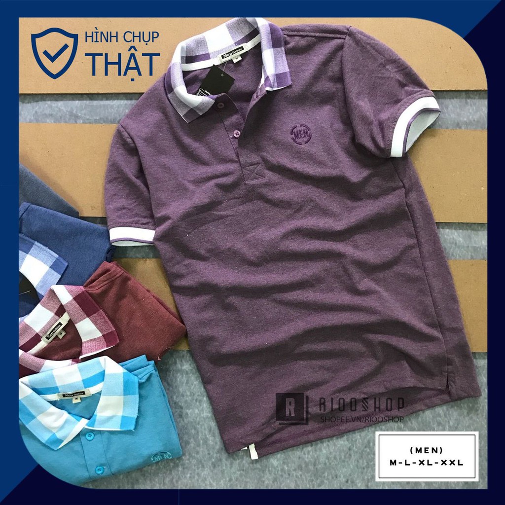 [XẢ KHO] Áo thun nam có cổ phối caro cao cấp mới RSP017 | BigBuy360 - bigbuy360.vn