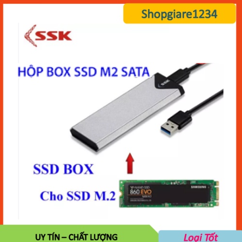 Box chuyển SSD M2 Sata sang ổ cứng di động - SSK SHE-C320 chuẩn USB 3.0 - 5Gbps M.2- Hàng Chính Hãng Bảo Hành 6 Tháng