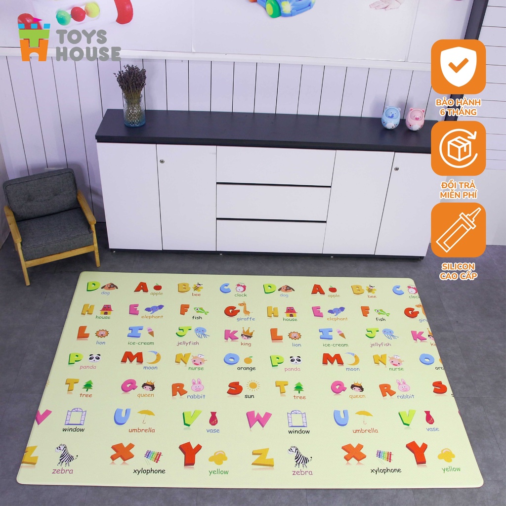 Thảm trải sàn Silicon chống trơn trượt cho bé Toyshouse tiêu chuẩn Châu Âu EU71 kích thước 1.4m x2m