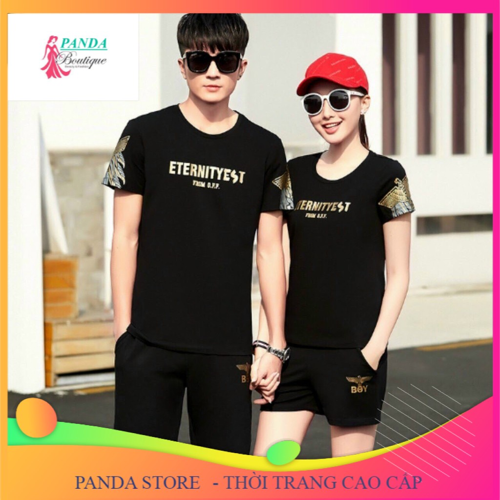 Set áo thun, quần đùi unisex in chữ cực đẹp, chất thun lạnh mặc cực dễ chịu, co giãn thoáng mát ngày dài - Panda shop