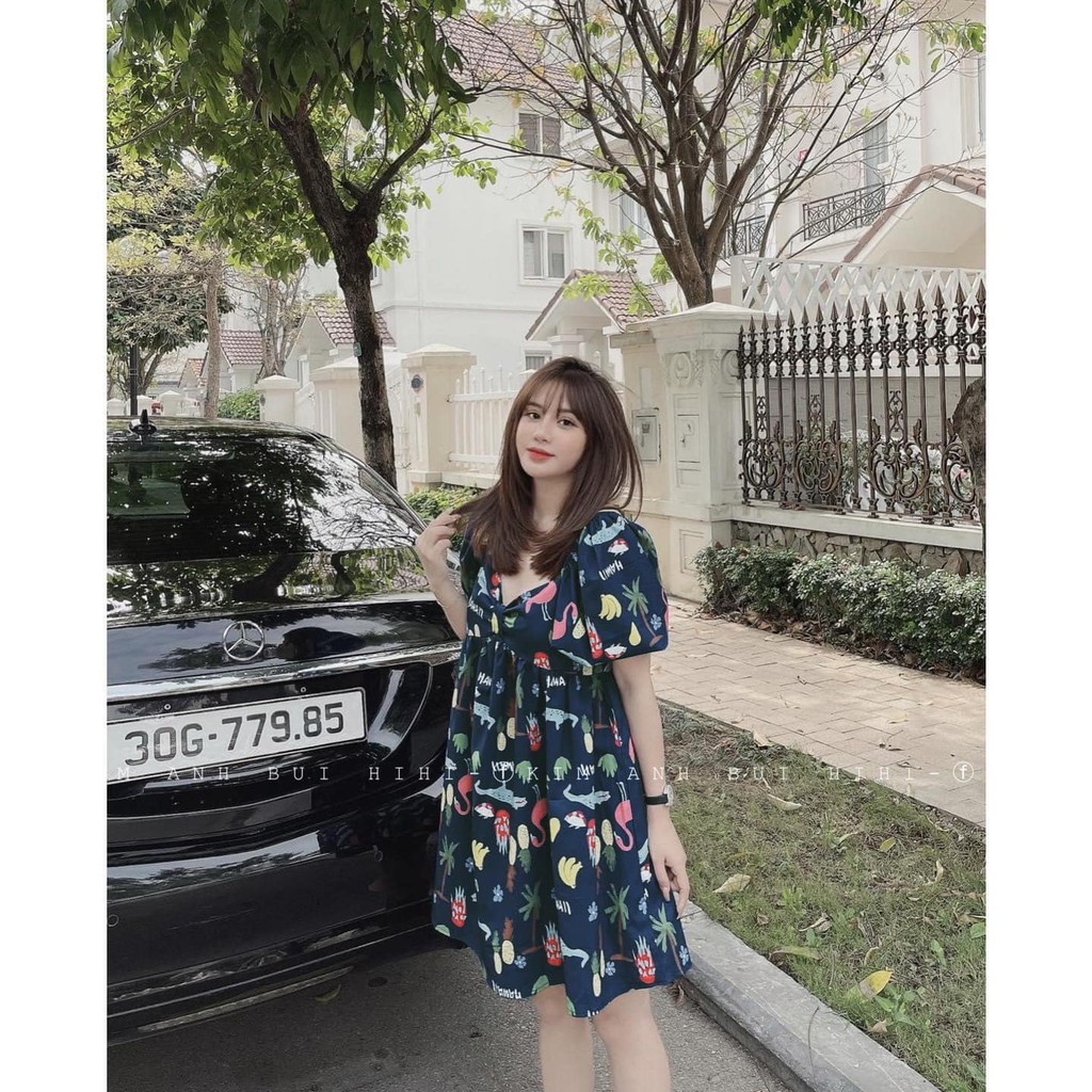 Váy babydollll XANH THAN hoa quả (kèm ảnh thật,video) | BigBuy360 - bigbuy360.vn