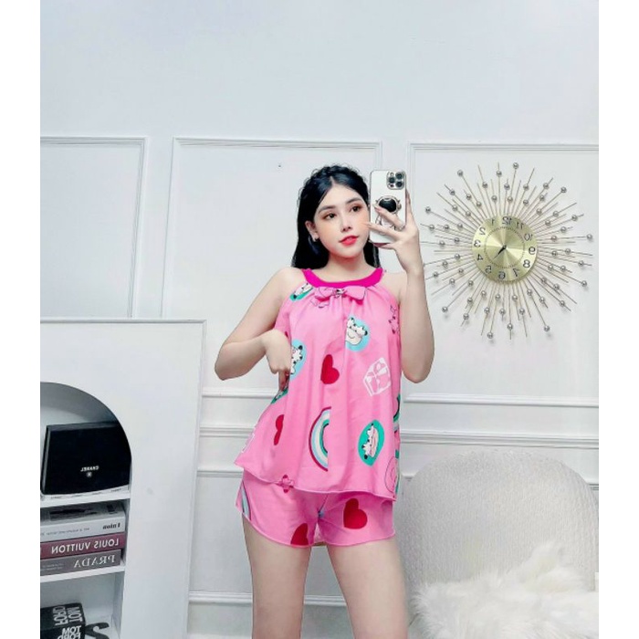 Đồ Bộ Yếm Lụa Nữ Dễ Thương