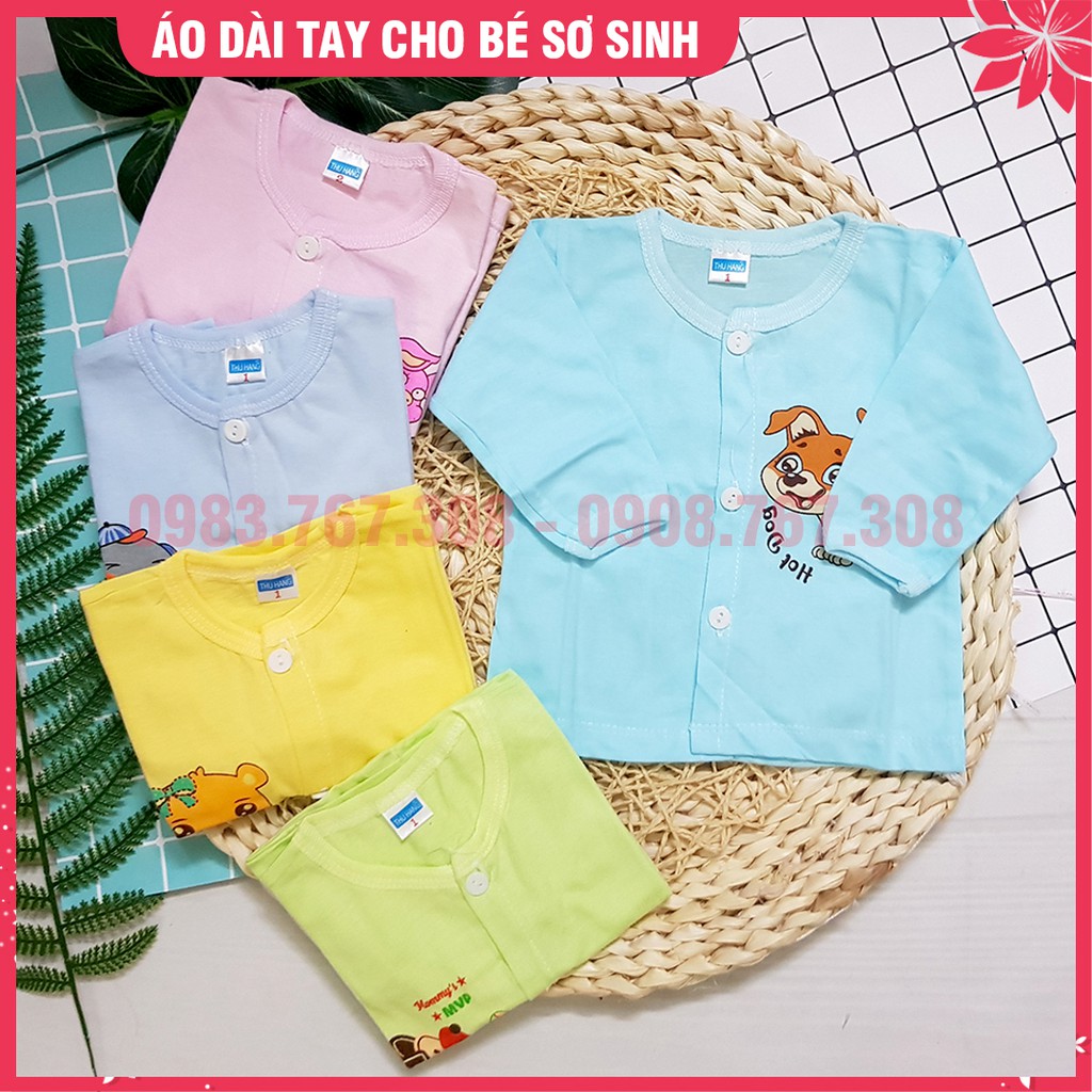 Áo Dài Tay Sơ Sinh Thu Hằng Chất Cotton Mềm Mại (Size Cho Bé Đến 7kg)