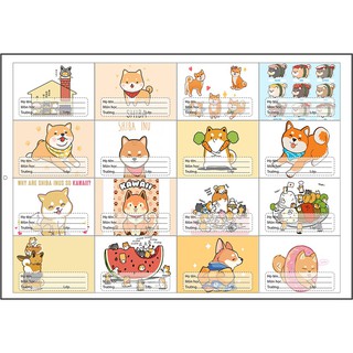 Nhãn vở shiba set 16 chiếc nvx2