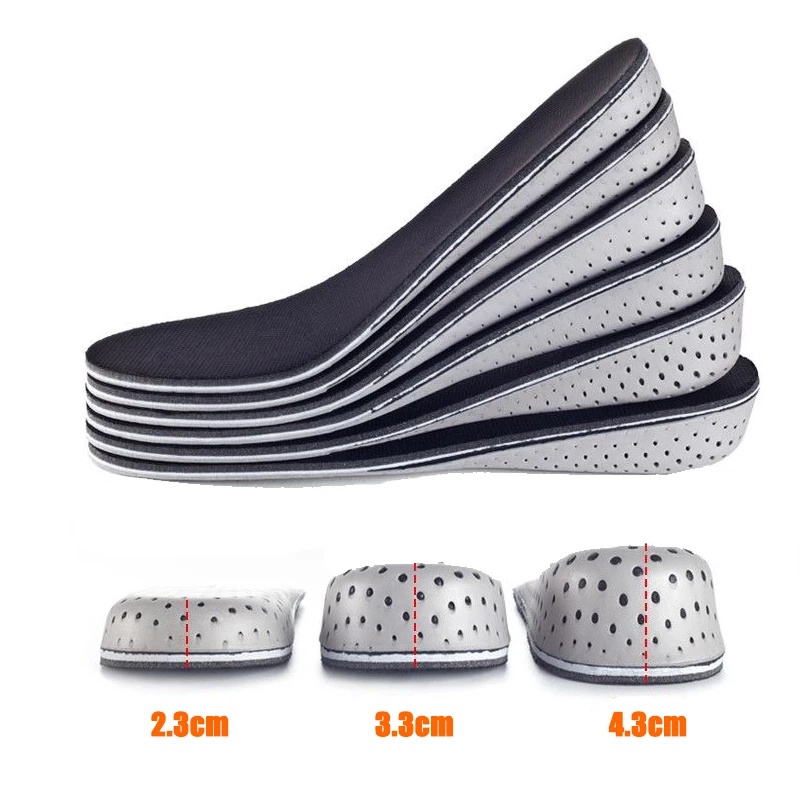 1 Cặp Đế Lót Giày Tăng Chiều Cao Bằng Cao Su Non Thoáng Khí Unisex