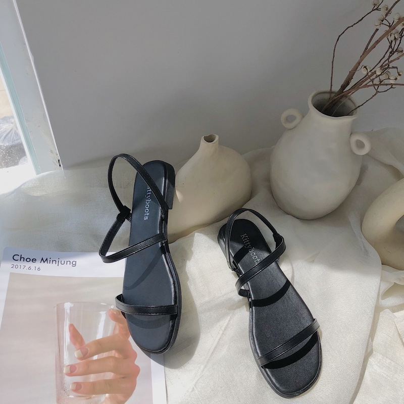 Giày Xăng Đan Đế Bằng Thời Trang Mùa Hè Hàn Quốc Dành Cho Nữ