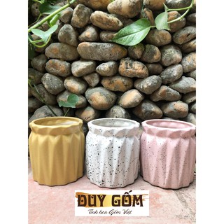 Chậu trụ khắc lùn - Gốm sứ Bát Tràng