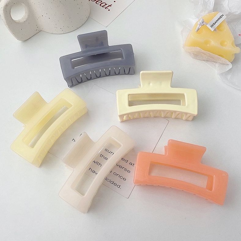 Kẹp Tóc Nhựa Dài 8 Cm Phong Cách Hàn Quốc Thanh Lịch Nhẹ Nhàng - Hadichi