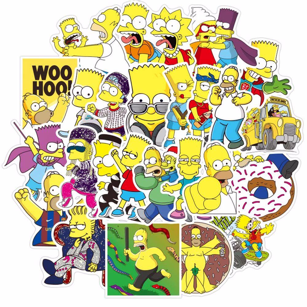 Nhãn Dán Trang Trí Hình Nhân Vật Hoạt Hình Simpson Graffiti Bằng PVC