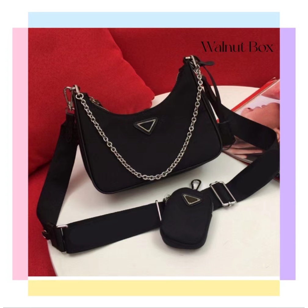 Túi Đeo Dưới Cánh Tay Ba Trong Một Bằng Nylon Phong Cách Thời Trung Cổ Kendou