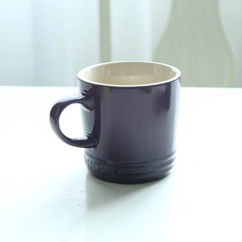 Cốc uống trà/cà phê bằng gốm tráng men màu sắc đơn giản phong cách châu Âu