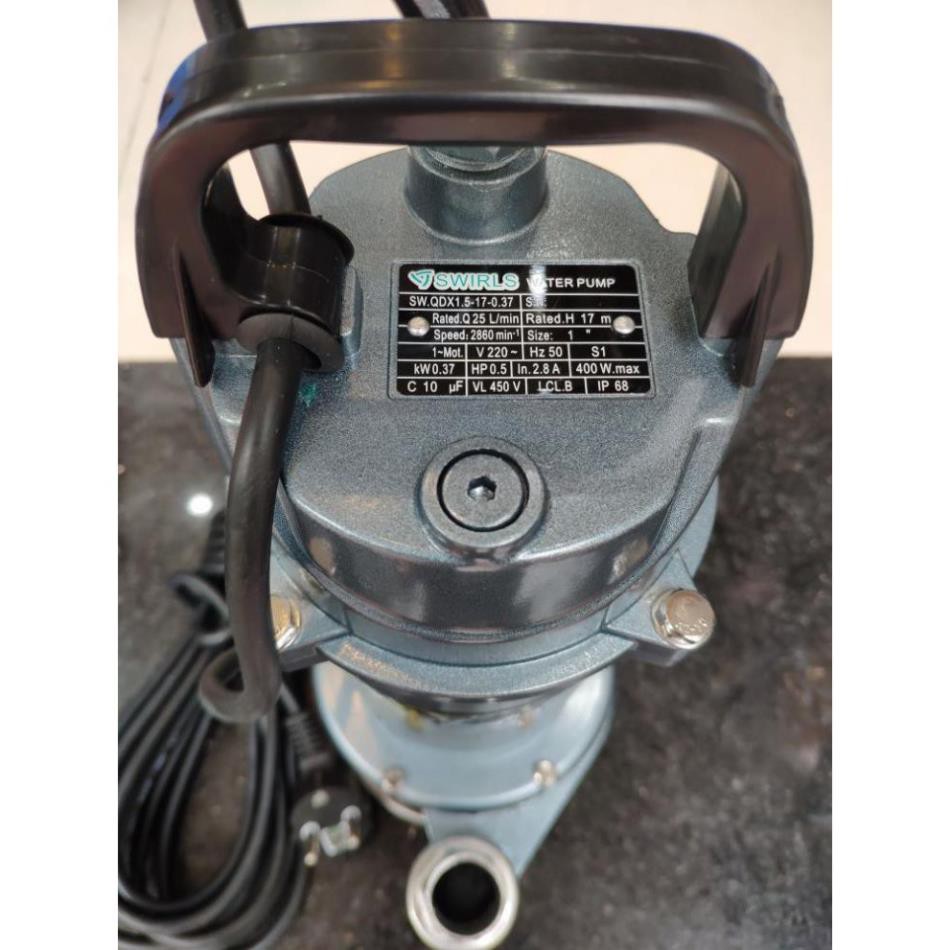 Máy Bơm Chìm Bơm Tõm SWRILS 370W 220V Ống Ra F25 Hàng Dây Đồng