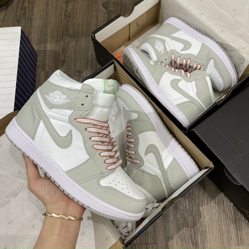 Full bill box+quà tặng🎁Giày thể thao Jd retro high “seafoam” xanh nhạt dây đỏ trắng nam nữ
