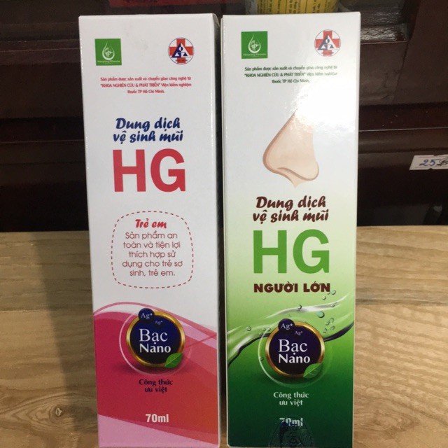 Dung dịch vệ sinh mũi Nasal care HG- bạc nano