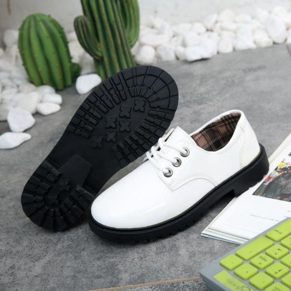 Giày Da Đế Mềm Màu Đen Phong Cách Anh Quốc Thời Trang Xuân Thu Cho Bé Trai Gái 2021