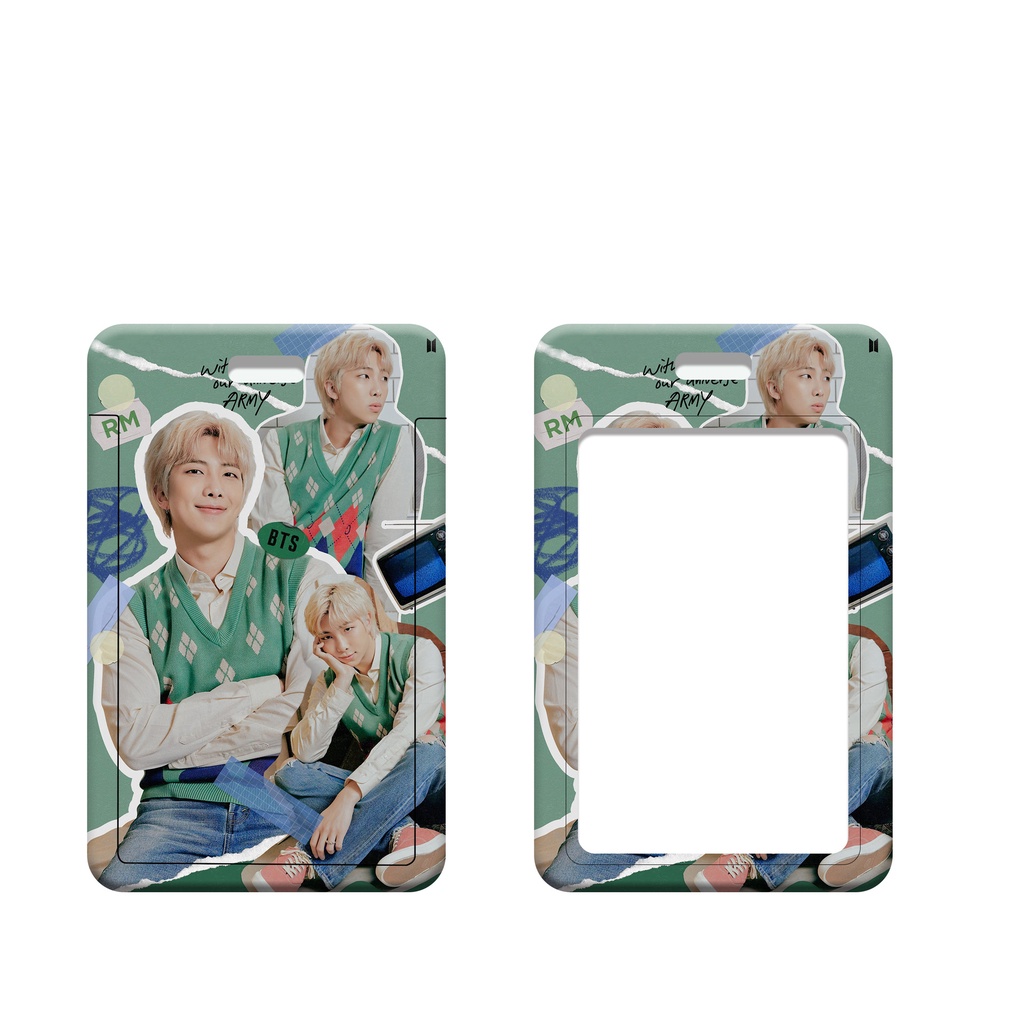 Bao Đựng Thẻ Kèm Dây Đeo In Hình BTS Dễ Thương