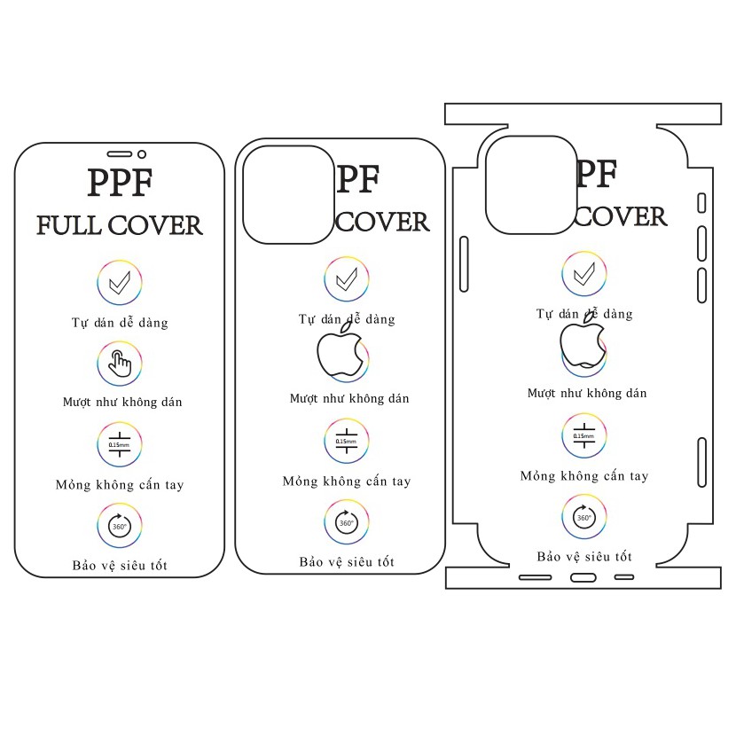 Dán dẻo PPF dành cho iPhone 12 - iPhone 12 Pro full viền
