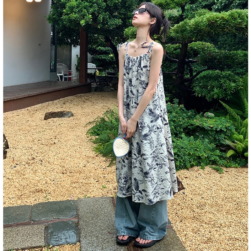 Đầm Maxi Không Tay In Hoa Thời Trang Mùa Hè Dành Cho Nữ